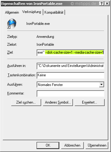Chrome-Iron Parameter bei Verknpfung