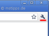 Chrome-Iron Werkzeug Symbol im Men