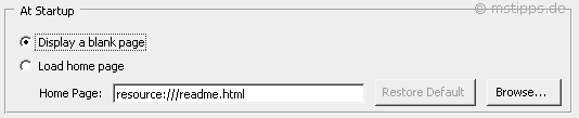 K-Meleon - Optionen - leere Seite beim Start