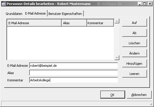 Adressbuch E-Mail