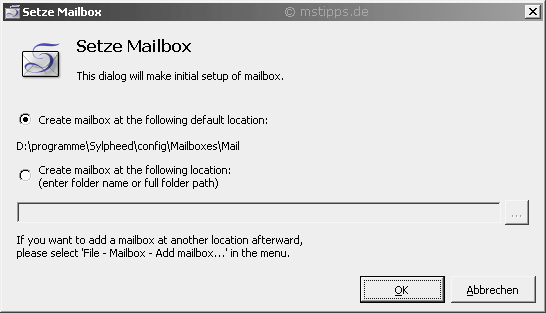 Sylpheed neues POP3 Email Konto anlegen