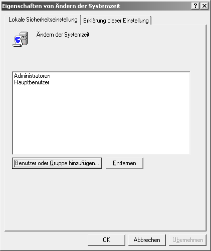 ndern der Systemzeit